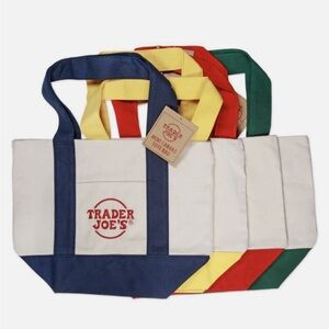 TRADER JOES MINI CANVAS TOTE BAG!